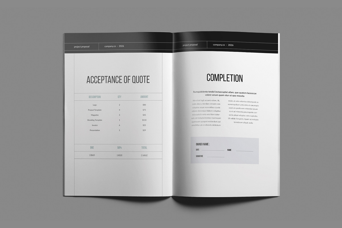 Project Proposal Brochure Template, a Brochure Template by White Graphic (Photo 13 of 16)