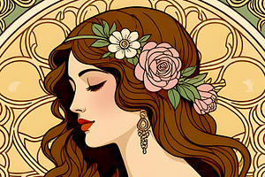 Bohemian Beauty Poster, a Person Illustration by Sharon Schwalbe