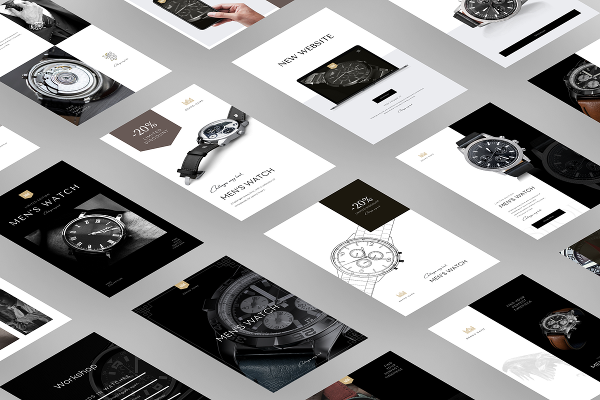 Jewelry Watch Canva Social Template, a Social Media Template by Goashape Studio (Photo 6 of 12)