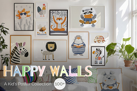 Nursery Wall Art Kids Room Prints, a Background Graphic by NikiArts