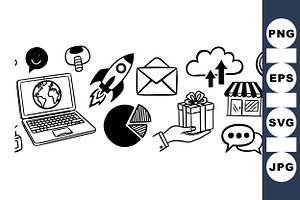 Business Icon SVG Collection, an Illustration by designvectx