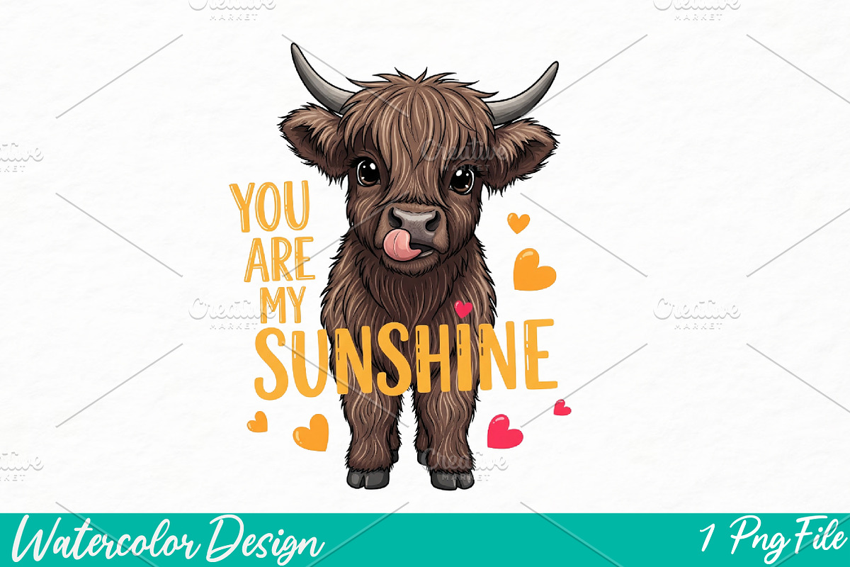 You Are My Sunshine Png, an Illustration by Watercolor design (Photo 1 of 3)