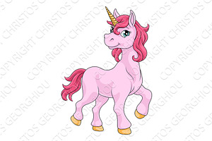 Unicorn Horn Horse Animal Cartoon, an Animal Illustration by Christos Georghiou