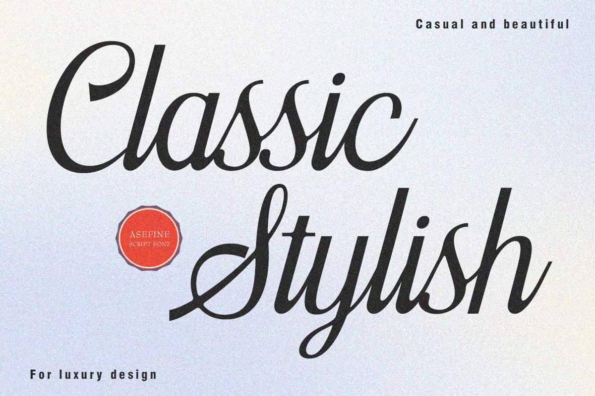 Asefine, a Script Font by Lucky Type (Photo 2 of 15)