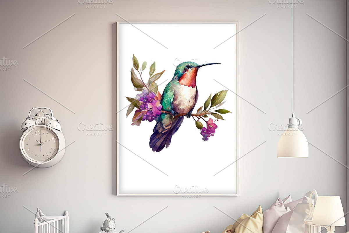 Watercolor Hummingbirds PNG Clipart, a Decorative Illustration by ARTify Illustrations (Photo 6 of 6)