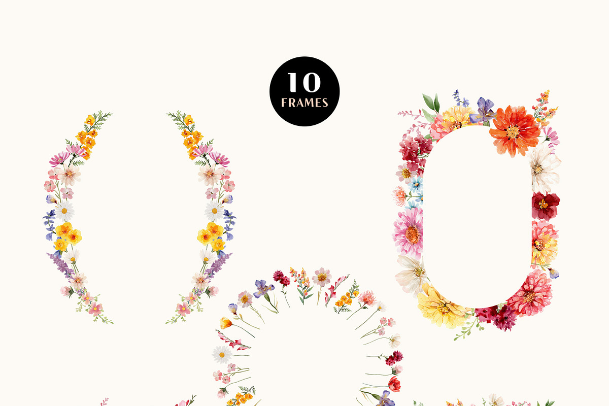 Bright Wildflower Watercolor Clipart, a Decorative Illustration by OKArtHub (Photo 6 of 12)