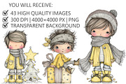 Whimsical Christmas Boy Clipart, an Illustration by Pixels.Craft (Thumbnail 2 of 5)