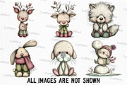 Whimsical Winter Animals Clipart, an Illustration by Craft Nest (Thumbnail 5 of 6)