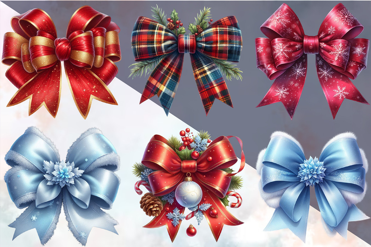 Christmas Bow Clipart Bundle., an Illustration by SVGArt (Photo 3 of 8)