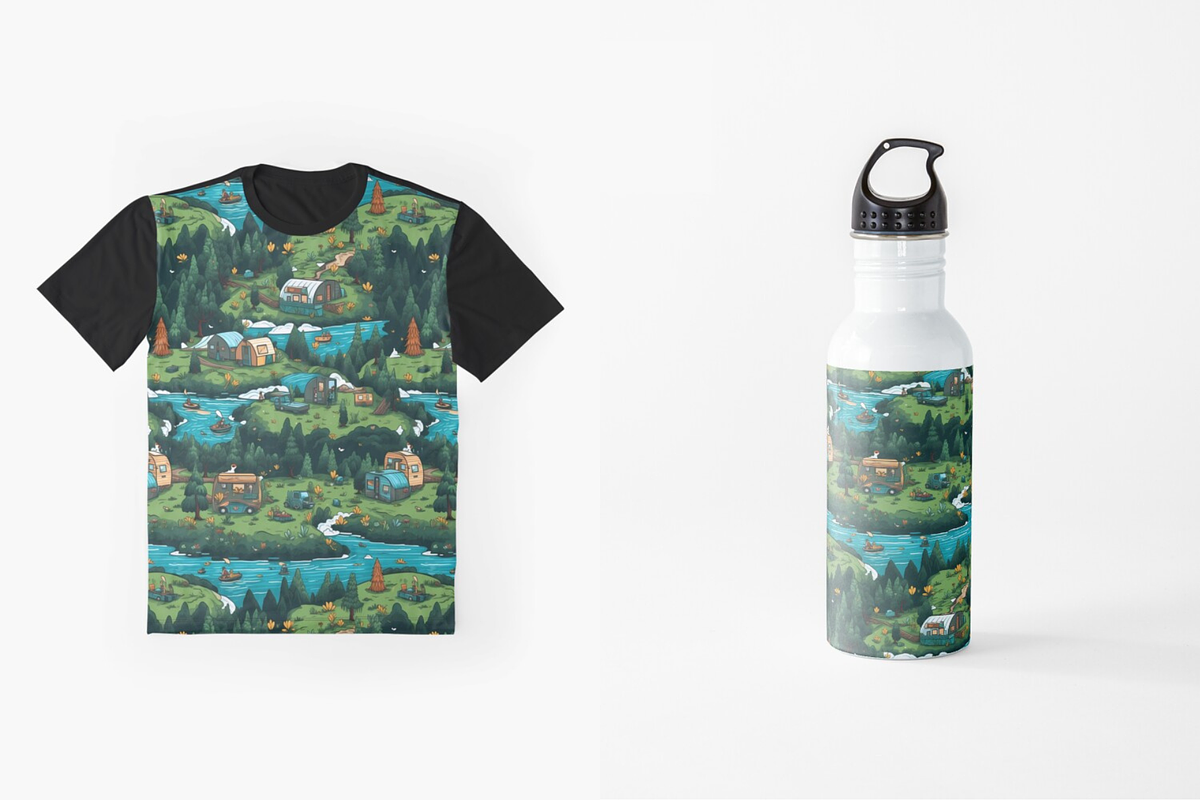 Camping pattern, a Pattern Graphic by AlexandraTret (Photo 3 of 3)