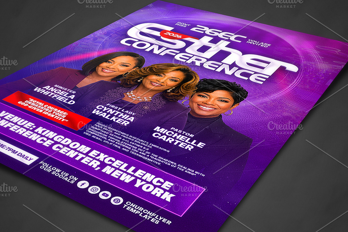 Esther Conference Church Flyer PSD, a Social Media Template by church flyer templates (Photo 3 of 11)