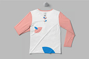 Girl Full Sleeve V Neck Tee Mockups, a Shirt Mockup by megostudi0 (Thumbnail 2 of 7)