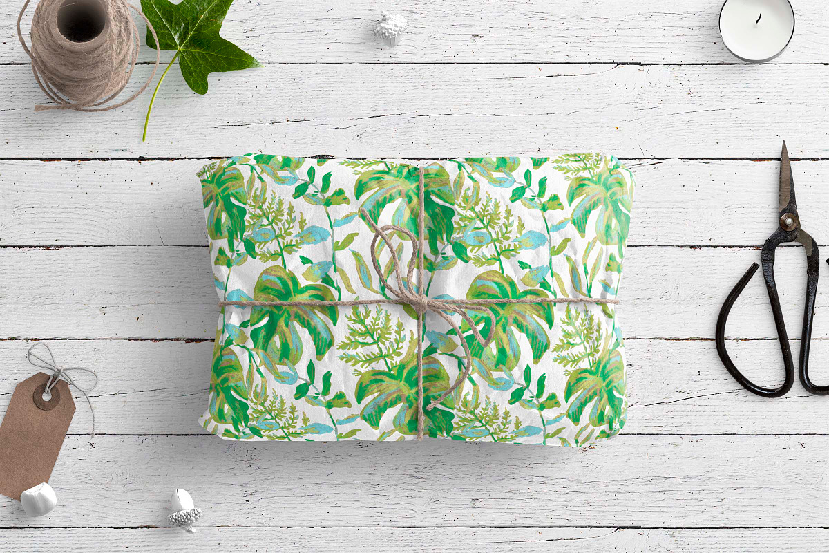 Crayon Botanical Seamless Patterns, a Pattern Graphic by Lucyinyourheart (Photo 9 of 10)