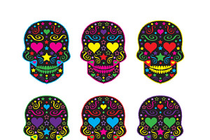 Skull Collection With Heart Eyes