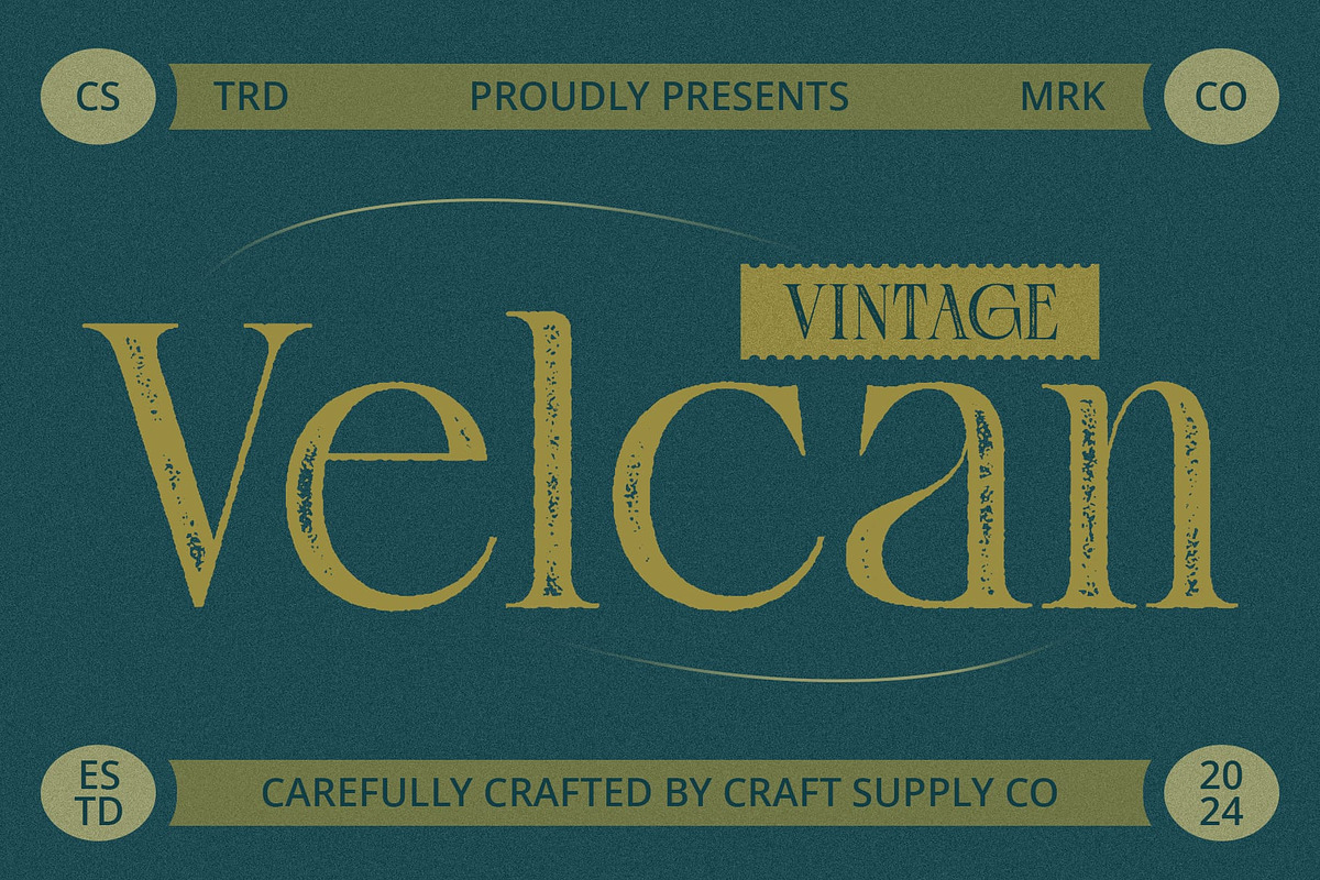 Velcan Vintage, a Serif Font by Craft Supply Co. (Photo 1 of 8)