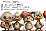 Whimsical Easter Duck Clipart, an Illustration by Pixels.Craft (Thumbnail 5 of 6)