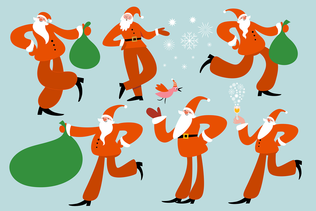 Merry Christmas cards, a Seasonal Illustration by lenlis (Photo 3 of 6)