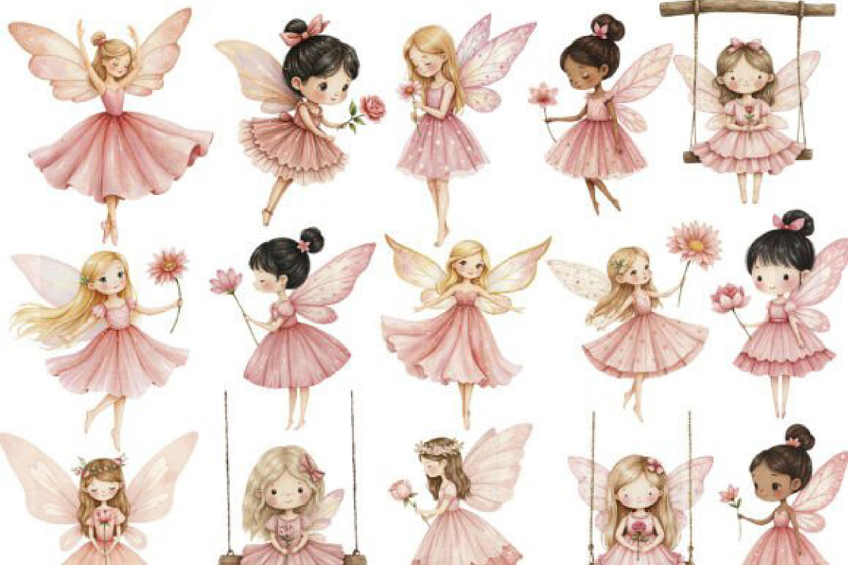 Watercolor Magical Garden Pink PNG, an Illustration by JackArt (Photo 2 of 8)