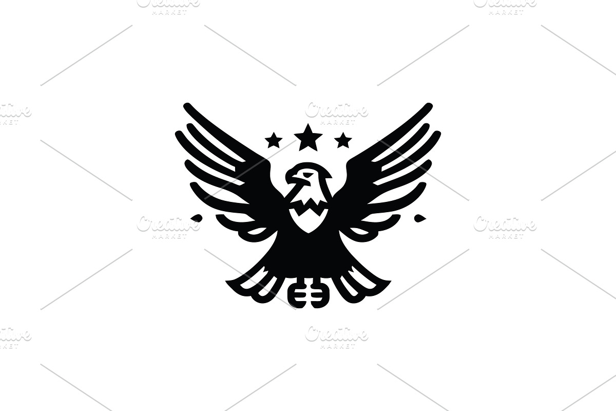 Eagle with Stars Illustration Icon, a Branding & Logo Template by Vectorium Studio (Photo 1 of 2)