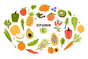 Food products, vitamin groups set, a Food Illustration by Good Studio (Thumbnail 9 of 19)