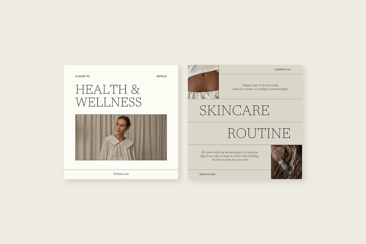Wellness Social Media Pack Canva PS, a Social Media Template by Feel This