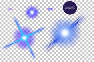 Blue Starburst Star PNG Overlays