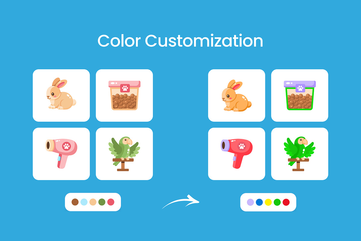 100 Pet Flat Icons, an Emoji Icon by Prosymbols (Photo 6 of 11)