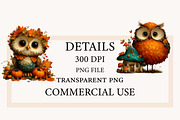 Whimsical Autumn Fall Owl Clipart, a Seasonal Illustration by Designworld (Thumbnail 4 of 10)