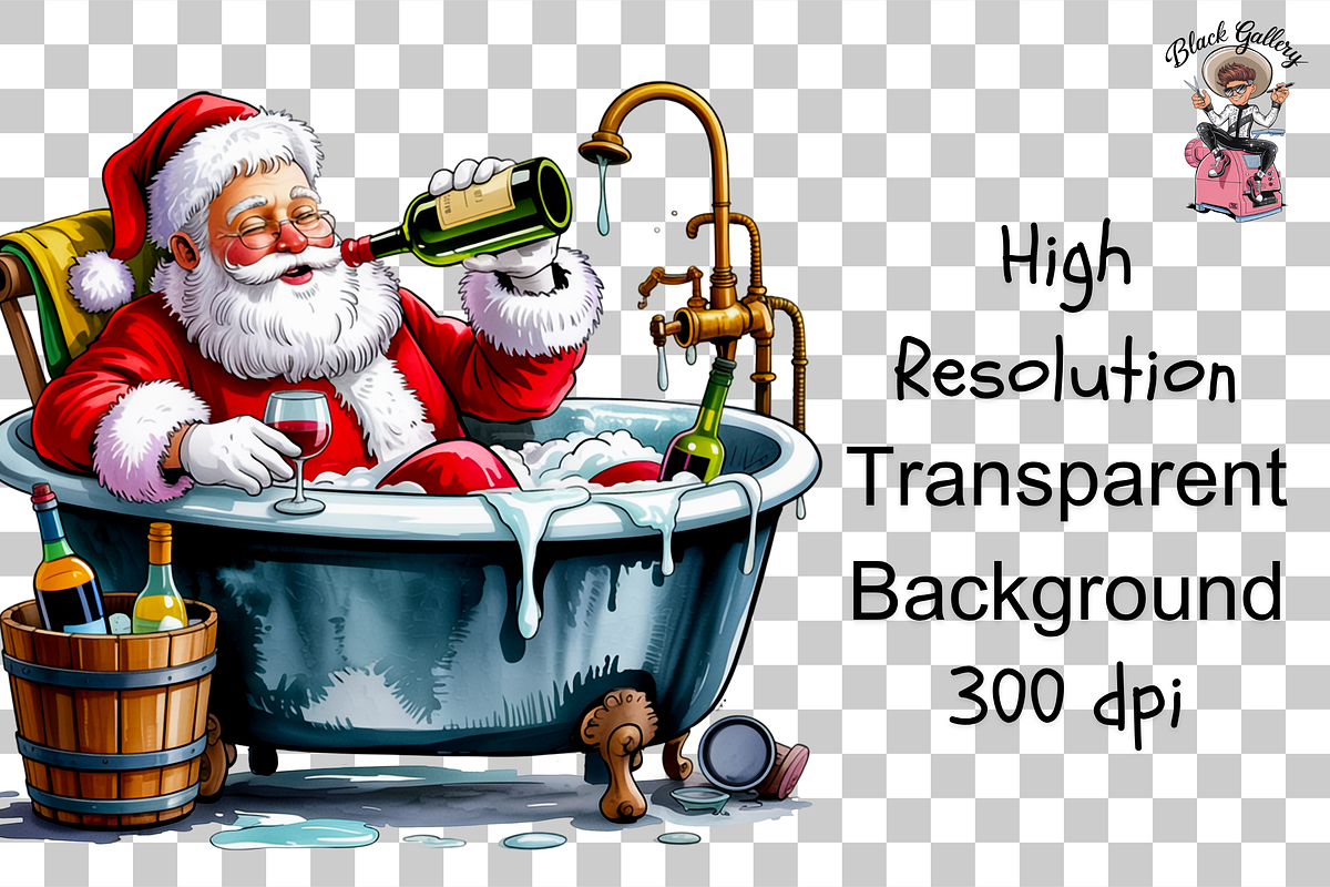 10 PNGs Funny Santa Clipart Bundle, a Graphic by Clipart Bloom (Photo 16 of 17)