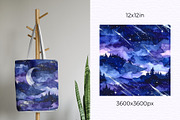 Moon & Night Sky Seamless Patterns, a Pattern Graphic by Anna Design Studio (Thumbnail 5 of 6)