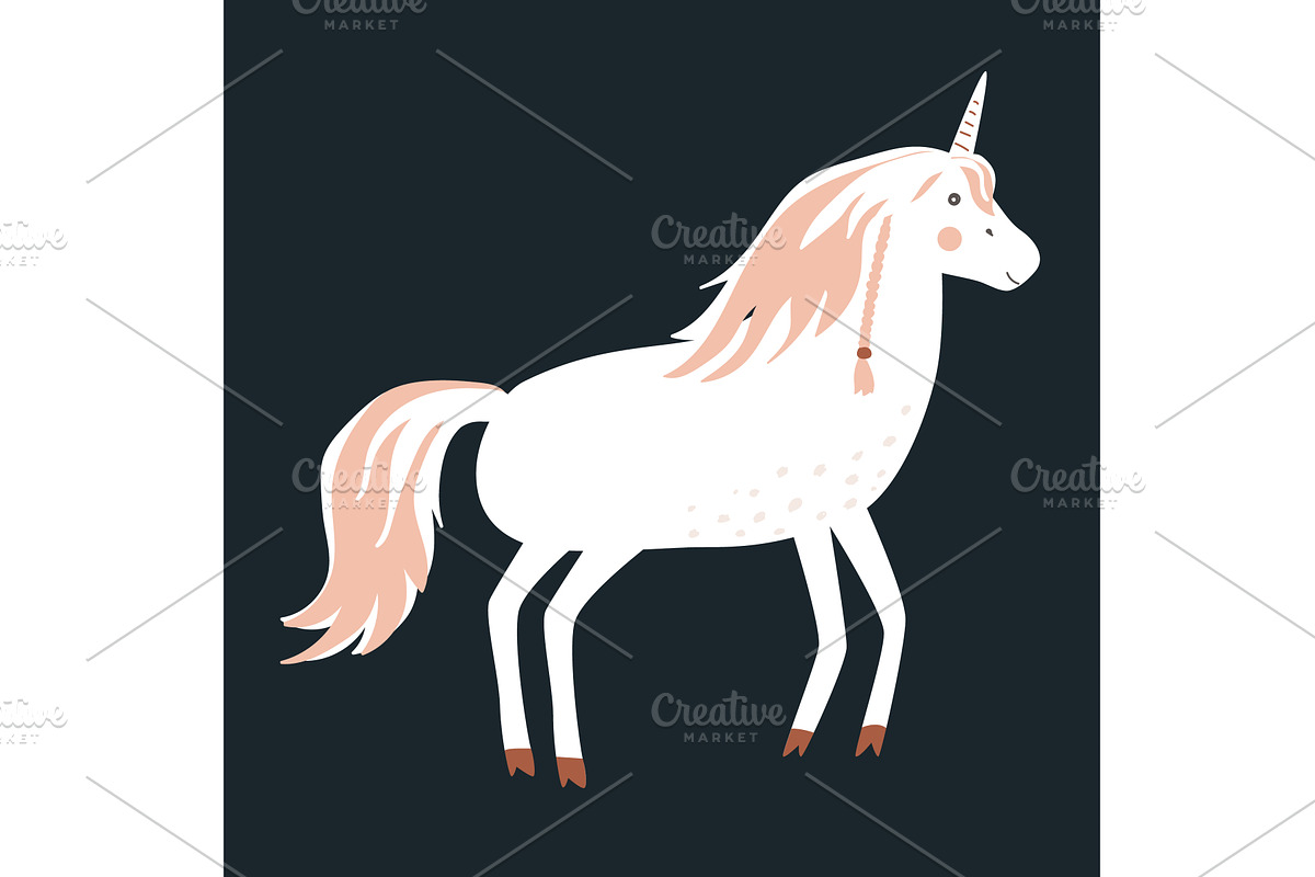 Cute unicorn cartoon isolated, an Animal Illustration by Toltemara