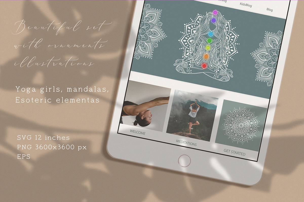 58 items. Meditation Girl set, a Decorative Illustration by anvinoart (Photo 4 of 12)