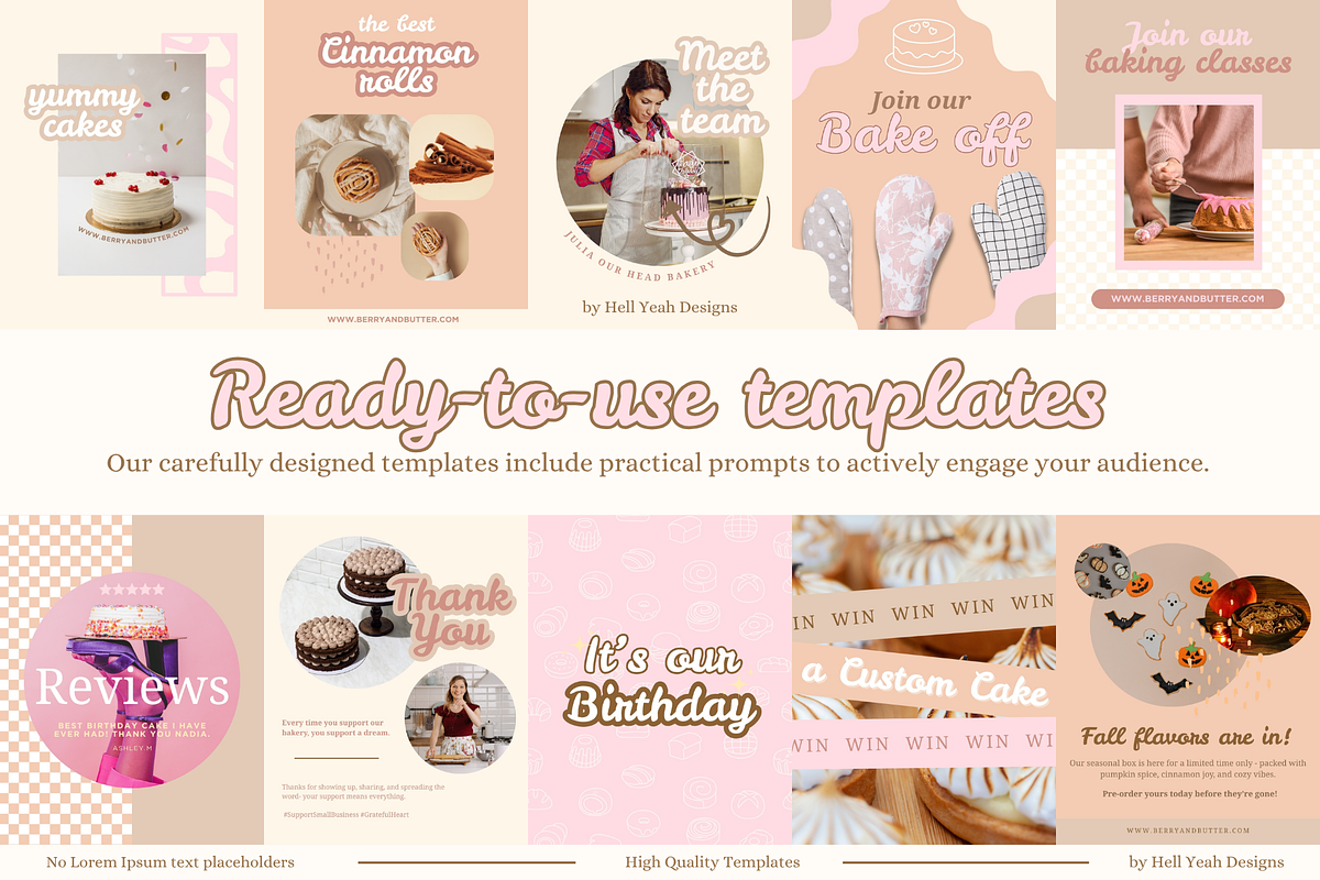 Bakery Instagram Bundle Templates, a Social Media Template by Hell Yeah Designs (Photo 7 of 12)