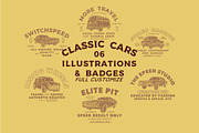 Classic Cars Illsutration and Badges, a Branding & Logo Template by Luthfi Works (Thumbnail 1 of 7)
