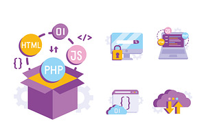 Web Programming Illustrations Set, a Templates & Theme by studiogstock