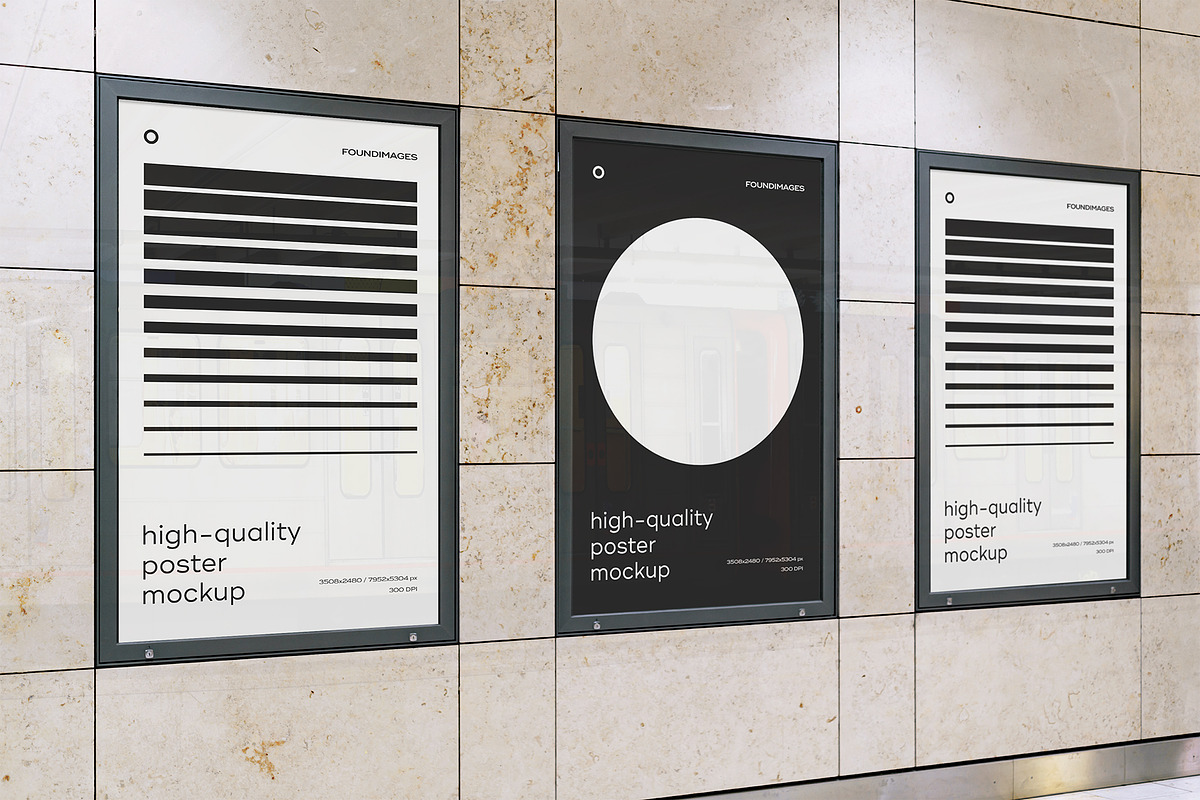 Subway Poster Mockup Bundle Metro, an Advertising Mockup by FoundImages (Photo 8 of 61)