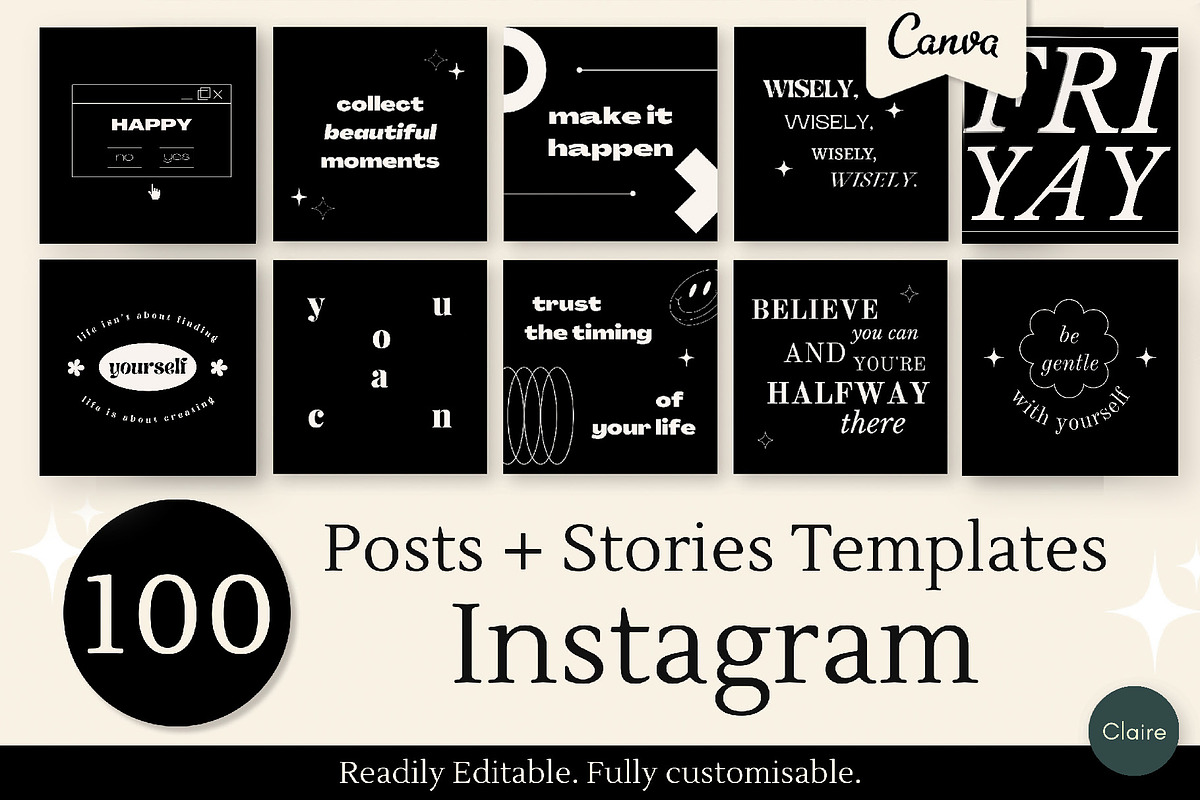 Positive Quotes Social Media Kit, a Social Media Template by Clairee Design Studio (Photo 1 of 7)