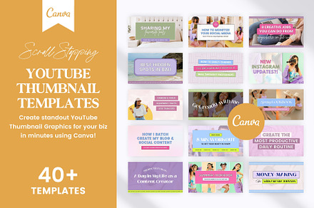 Canva YouTube Thumbnail Templates, a Social Media Template by Fallon Gerst