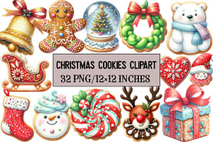 Christmas Cookies Clipart, an Illustration by Design Market