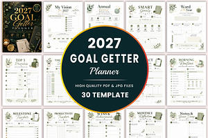 2027 Goal Getter Planner, a Stationery Template by Shumaya