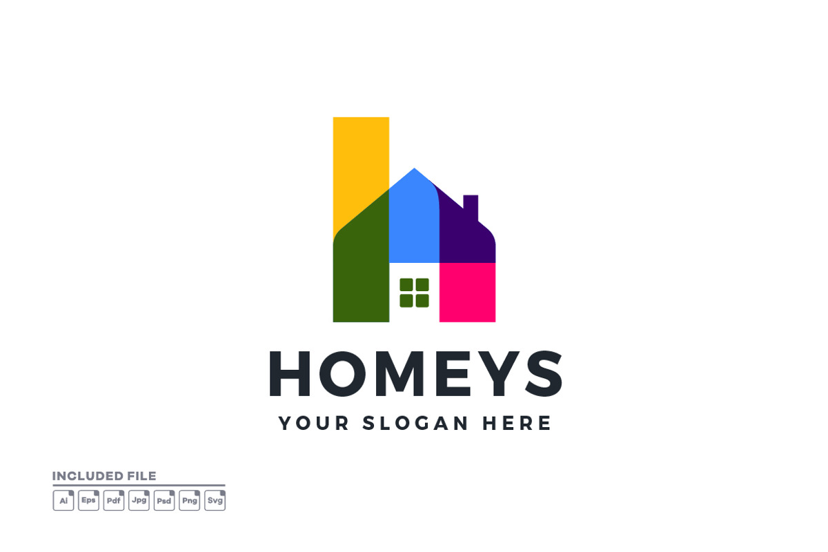 Letter H with House Gradient Logo, a Branding & Logo Template by yuanesei