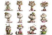 St. Patrick's Cats Clipart, an Illustration by DreamArtGraphic (Thumbnail 2 of 4)