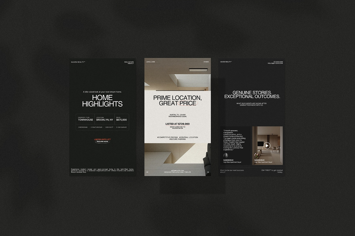 Real Estate Instagram Templates, a Social Media Template by Prapti Design (Photo 2 of 10)