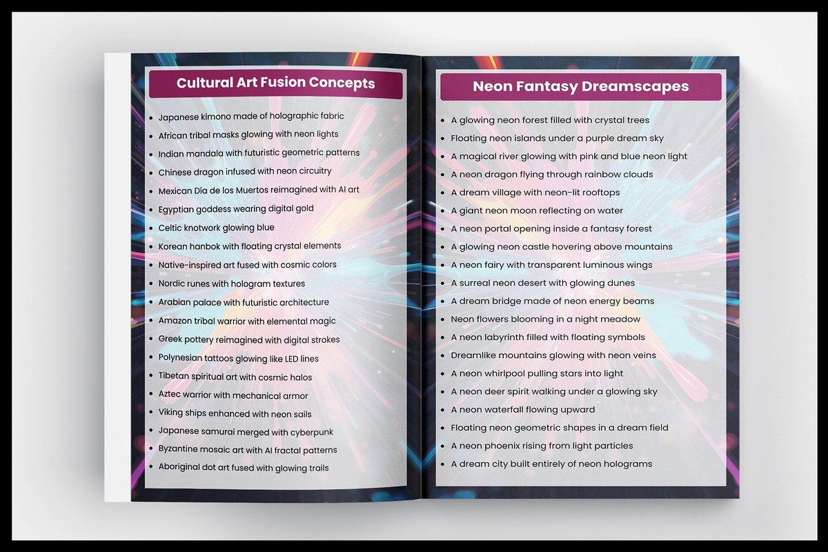 520+ Creative AI Prompts for Artists, a Stationery Template by Designmela01 (Photo 6 of 7)