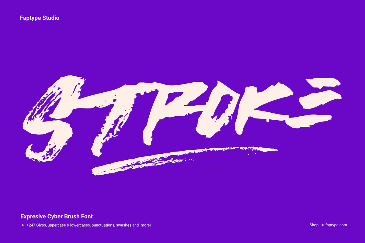 Stroke | Cyber Brush Font, a Handwritten Font by Ardana Creative (Photo 1 of 14)