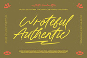 Wroteful Authentic Script Font, a Script Font by stylishtype.co (Thumbnail 1 of 20)