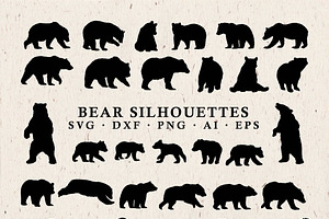 Bear Silhouettes Vector Pack