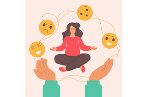 Self discipline emotion control, a Person Illustration by Lemberg Vector