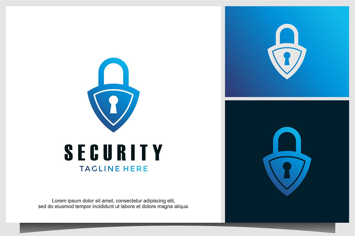 protection padlock logo design, a Branding & Logo Template by ebinta99