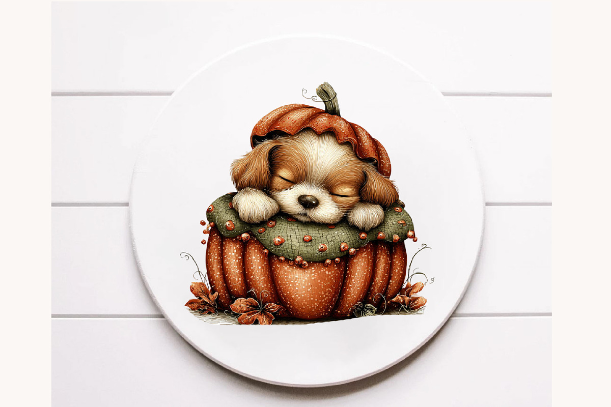 Whimsical Autumn Dog Clipart, a Seasonal Illustration by Designworld (Photo 10 of 10)